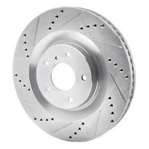 Infiniti QX55 Brake Rotor (1) - Front Left - R1 Concepts - Drilled & Slotted - Silver - `19-`24